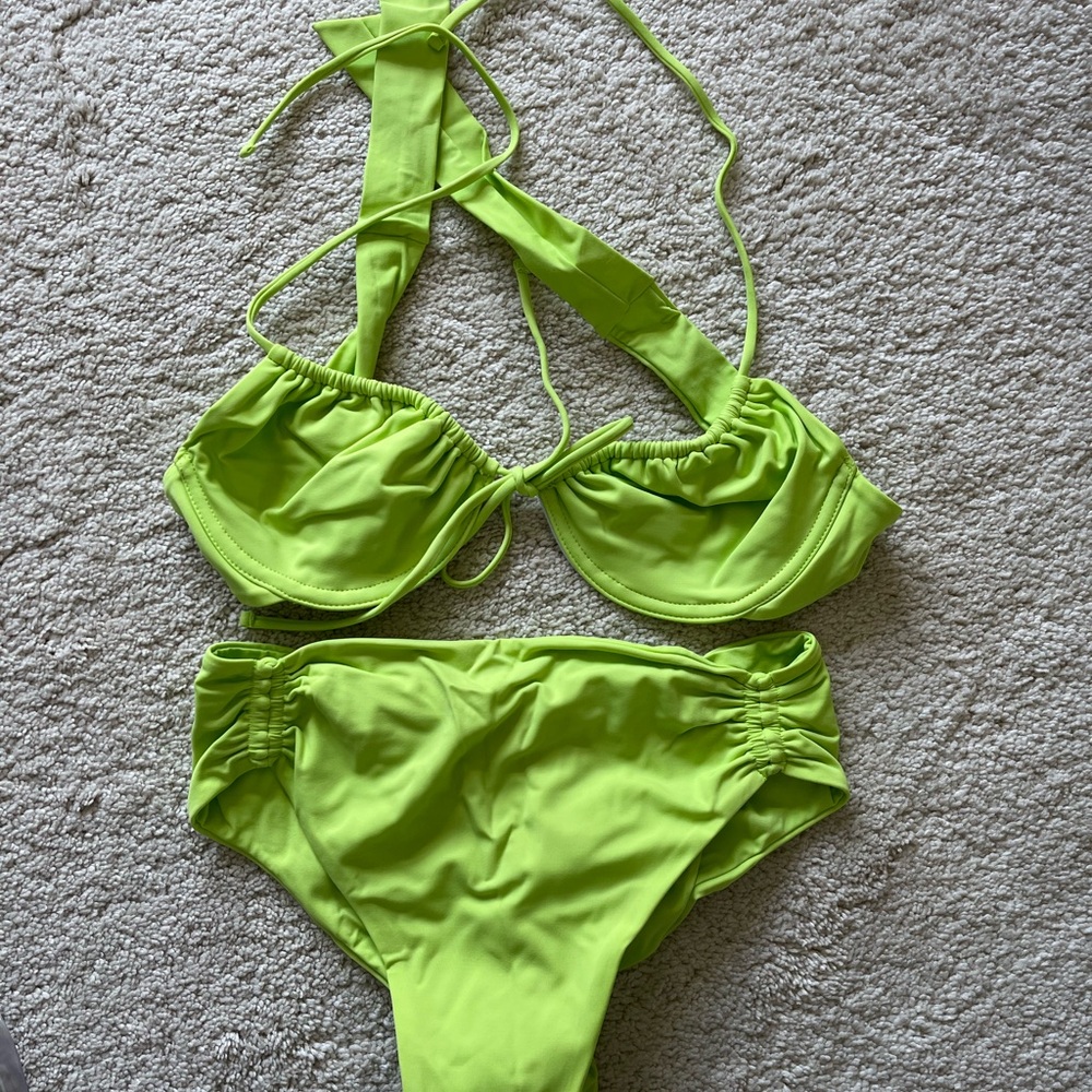 Vibrant Green/yellow Bikini Set - new